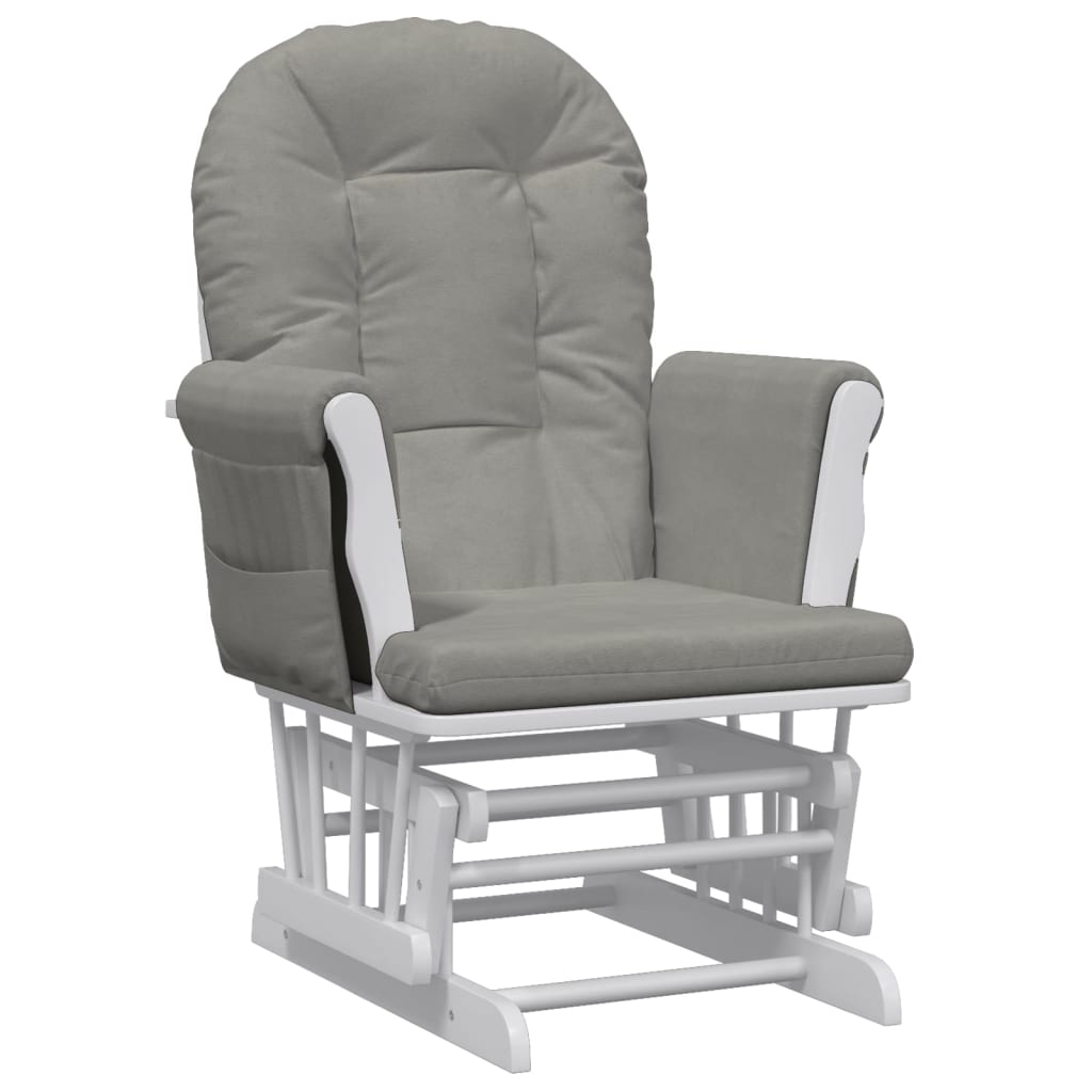 Poltrona Glider con Sgabello Grigio Chiaro in Tessuto | homemem39