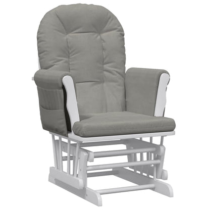 Poltrona Glider con Sgabello Grigio Chiaro in Tessuto | homemem39