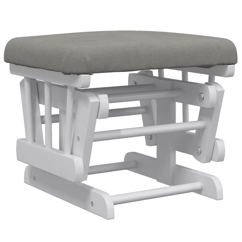 Poltrona Glider con Sgabello Grigio Chiaro in Tessuto | homemem39