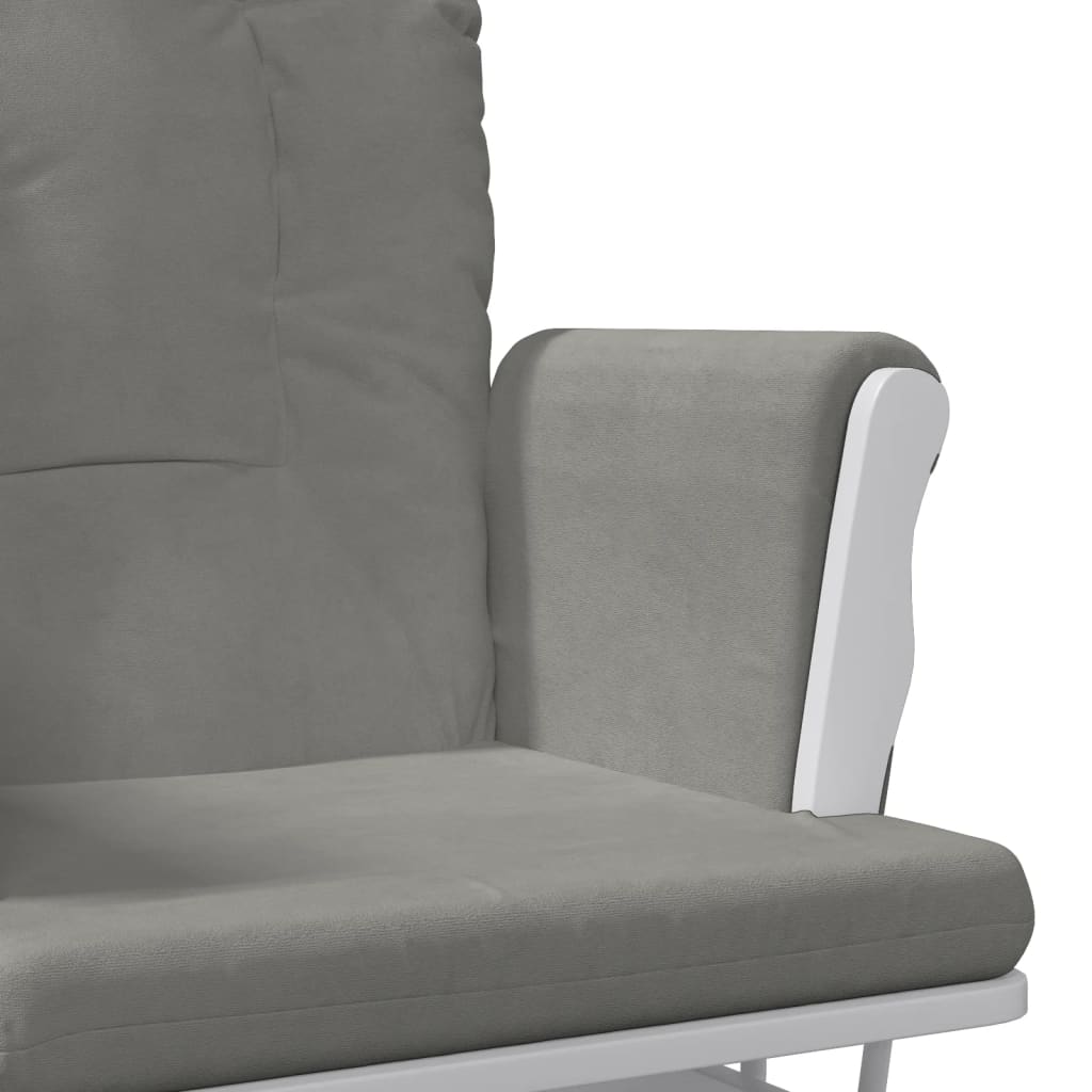 Poltrona Glider con Sgabello Grigio Chiaro in Tessuto | homemem39