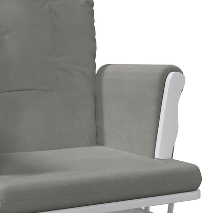 Poltrona Glider con Sgabello Grigio Chiaro in Tessuto | homemem39