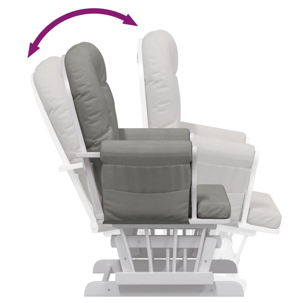 Poltrona Glider con Sgabello Grigio Chiaro in Tessuto | homemem39