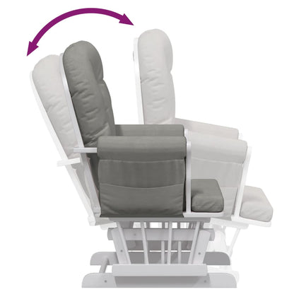 Poltrona Glider con Sgabello Grigio Chiaro in Tessuto | homemem39