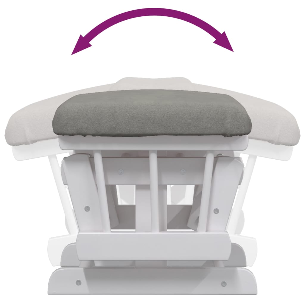 Poltrona Glider con Sgabello Grigio Chiaro in Tessuto | homemem39