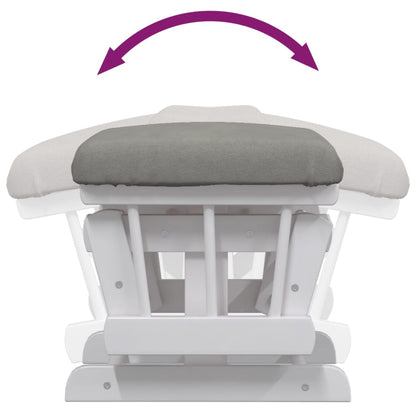Poltrona Glider con Sgabello Grigio Chiaro in Tessuto | homemem39