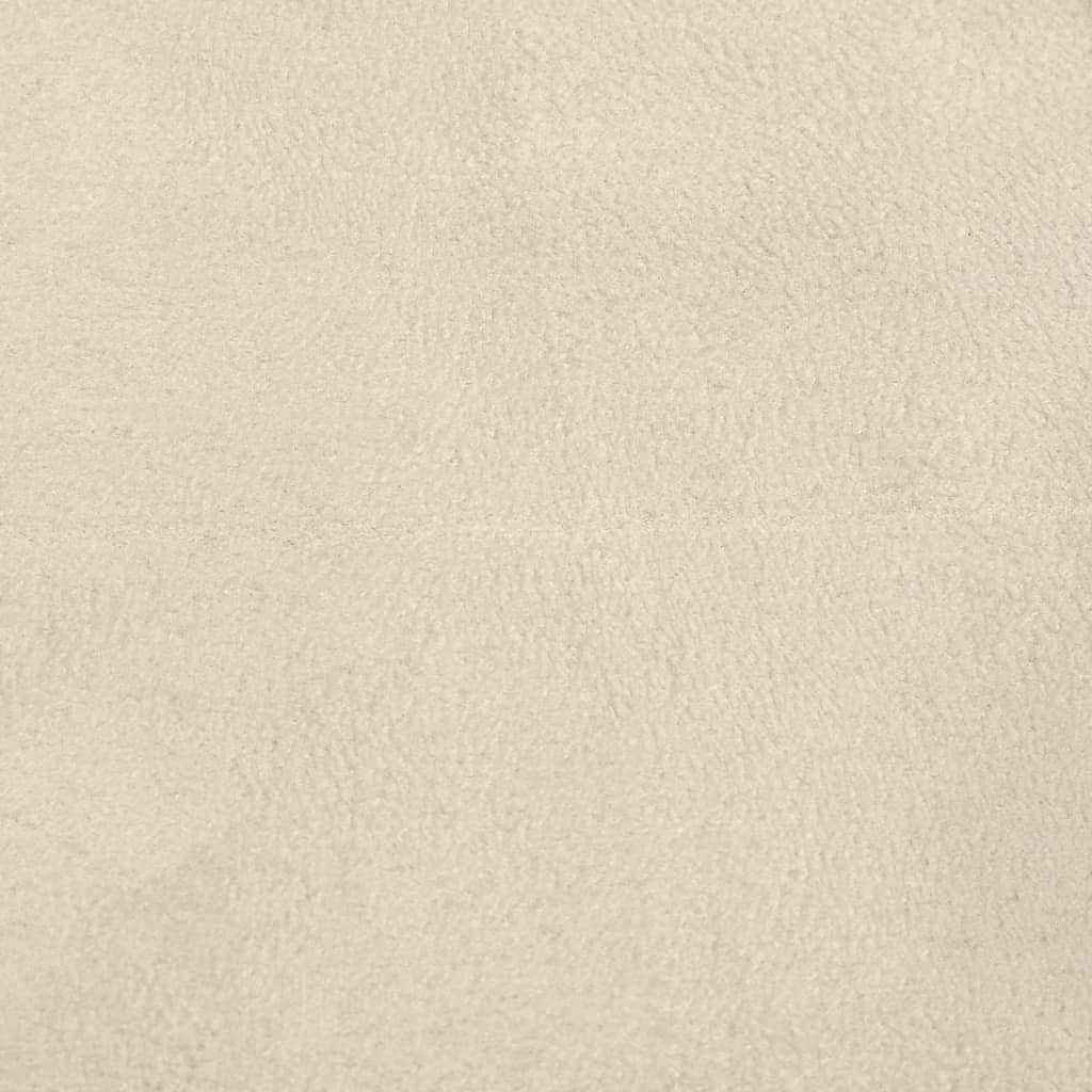 Poltrona Glider con Sgabello Bianco Crema in Tessuto