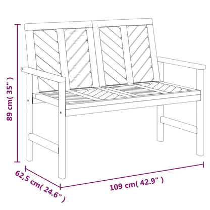 Panca da Giardino 109 cm in Legno Massello di Acacia | homemem39