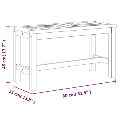 Panca da Giardino 80 cm in Legno Massello di Acacia | homemem39