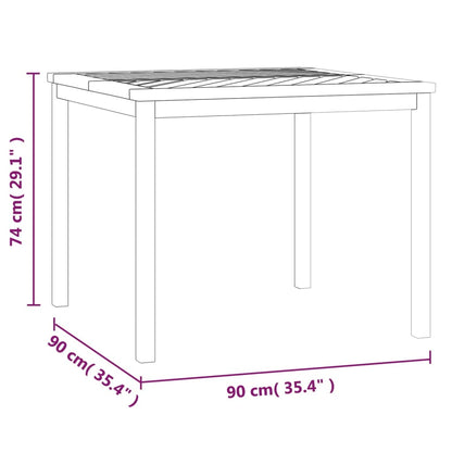 Tavolo da Pranzo da Giardino 90x90x74 cm Legno Massello Acacia | homemem39