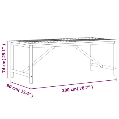 Tavolo da Pranzo da Giardino 200x90x74 cm Legno Massello Acacia | homemem39