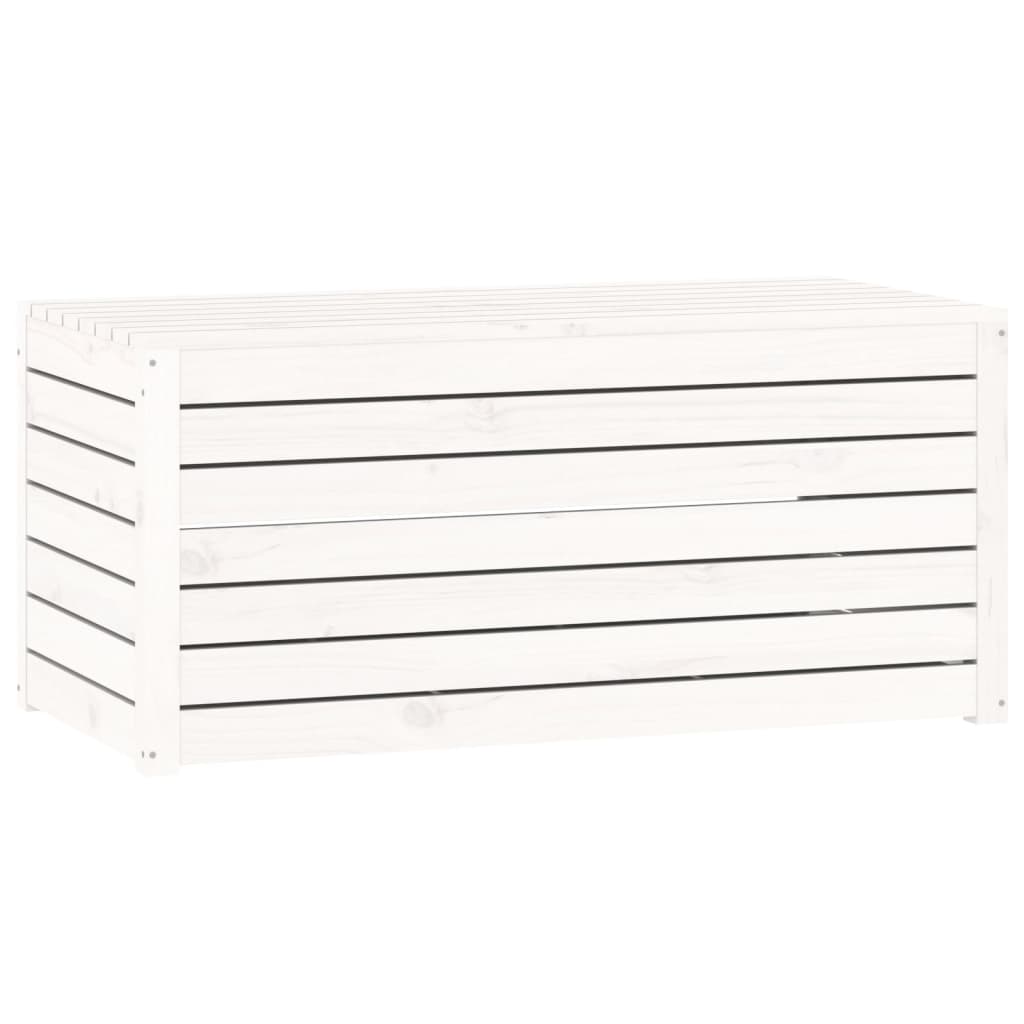 Contenitore Giardino Bianco 101x50,5x46,5cm Legno Massello Pino - homemem39