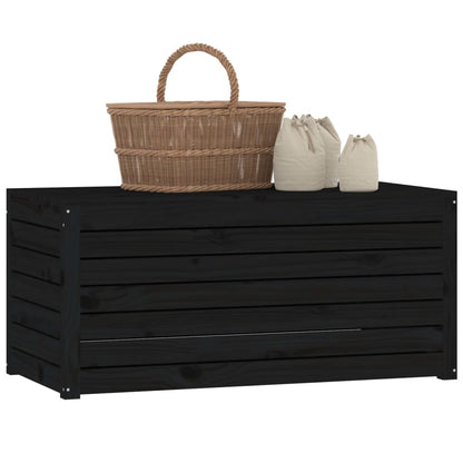 Contenitore Giardino Nero 101x50,5x46,5 cm Legno Massello Pino | homemem39