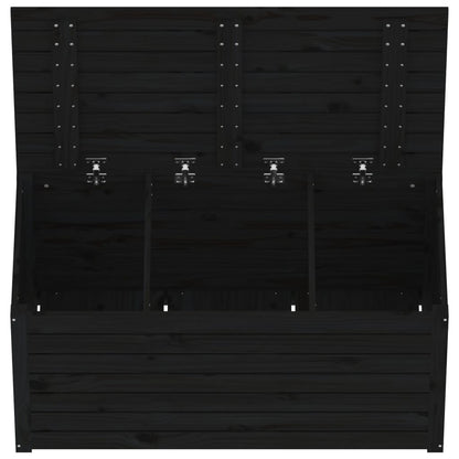 Contenitore Giardino Nero 101x50,5x46,5 cm Legno Massello Pino - homemem39