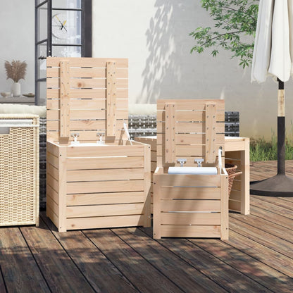 Set Cassette da Giardino 3 pz in Legno Massello di Pino - homemem39