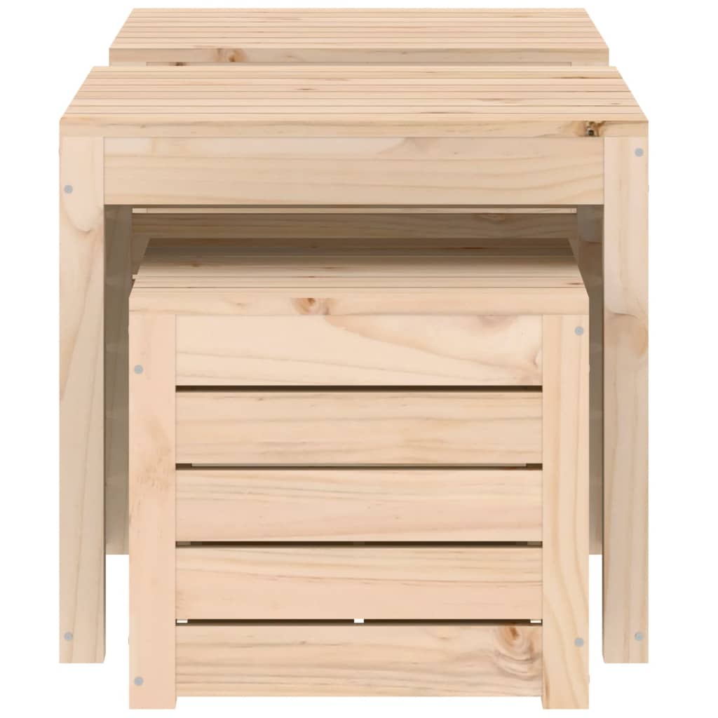 Set Cassette da Giardino 3 pz in Legno Massello di Pino - homemem39