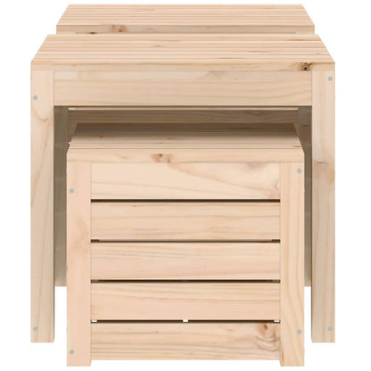 Set Cassette da Giardino 3 pz in Legno Massello di Pino - homemem39