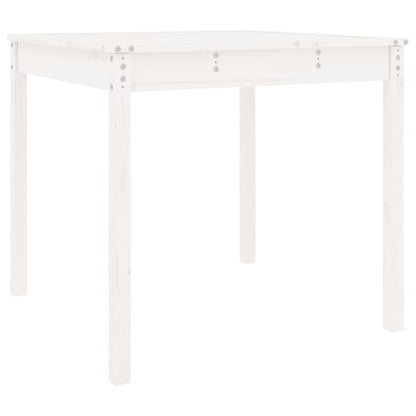 Tavolo da Giardino Bianco 82,5x82,5x76cm Legno Massello di Pino