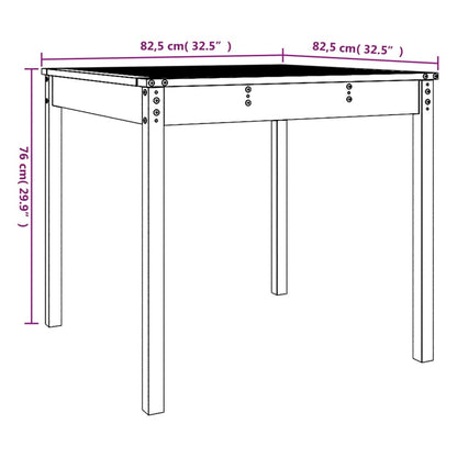 Tavolo da Giardino Bianco 82,5x82,5x76cm Legno Massello di Pino