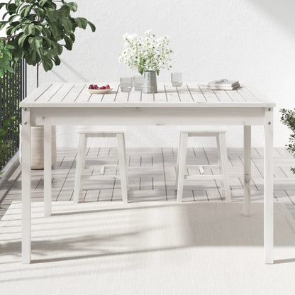 Tavolo da Giardino Bianco 121x82,5x76 cm Legno Massello di Pino - homemem39