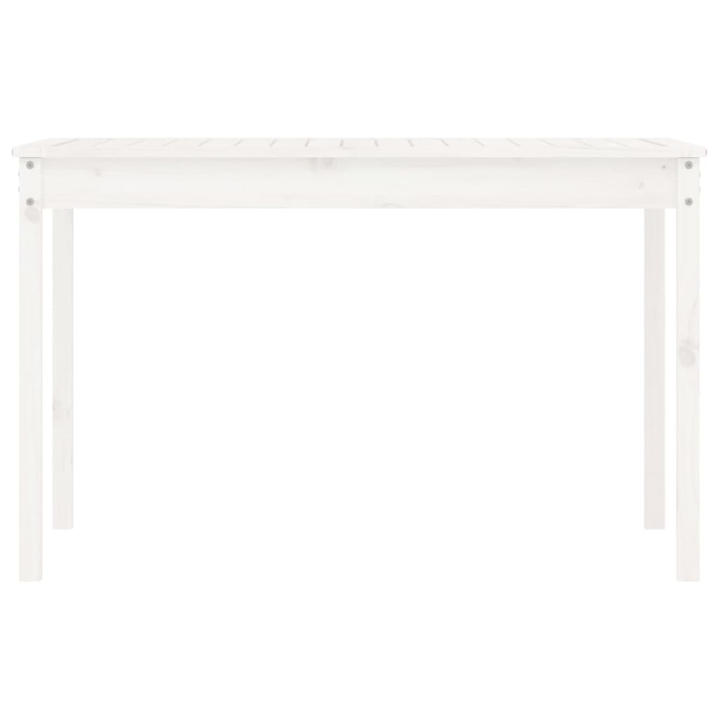 Tavolo da Giardino Bianco 121x82,5x76 cm Legno Massello di Pino - homemem39