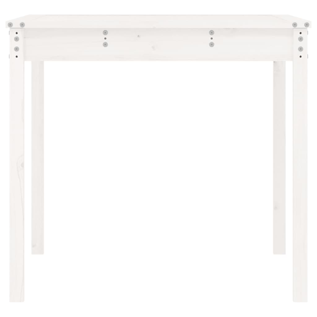Tavolo da Giardino Bianco 121x82,5x76 cm Legno Massello di Pino - homemem39