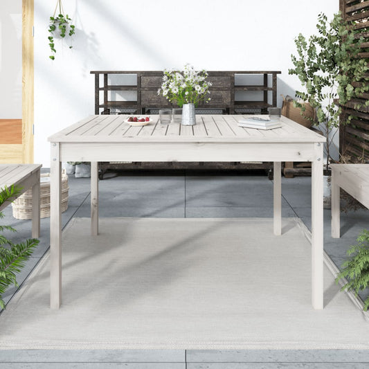 Tavolo da Giardino Bianco 121x82,5x76 cm Legno Massello di Pino - homemem39