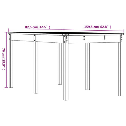 Tavolo da Giardino 159,5x82,5x76cm in Legno Massello di Douglas - homemem39