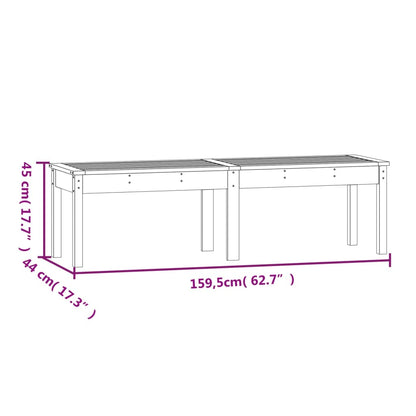 Panca Giardino 2 Posti Nera 159,5x44x45cm Legno Massello Pino - homemem39
