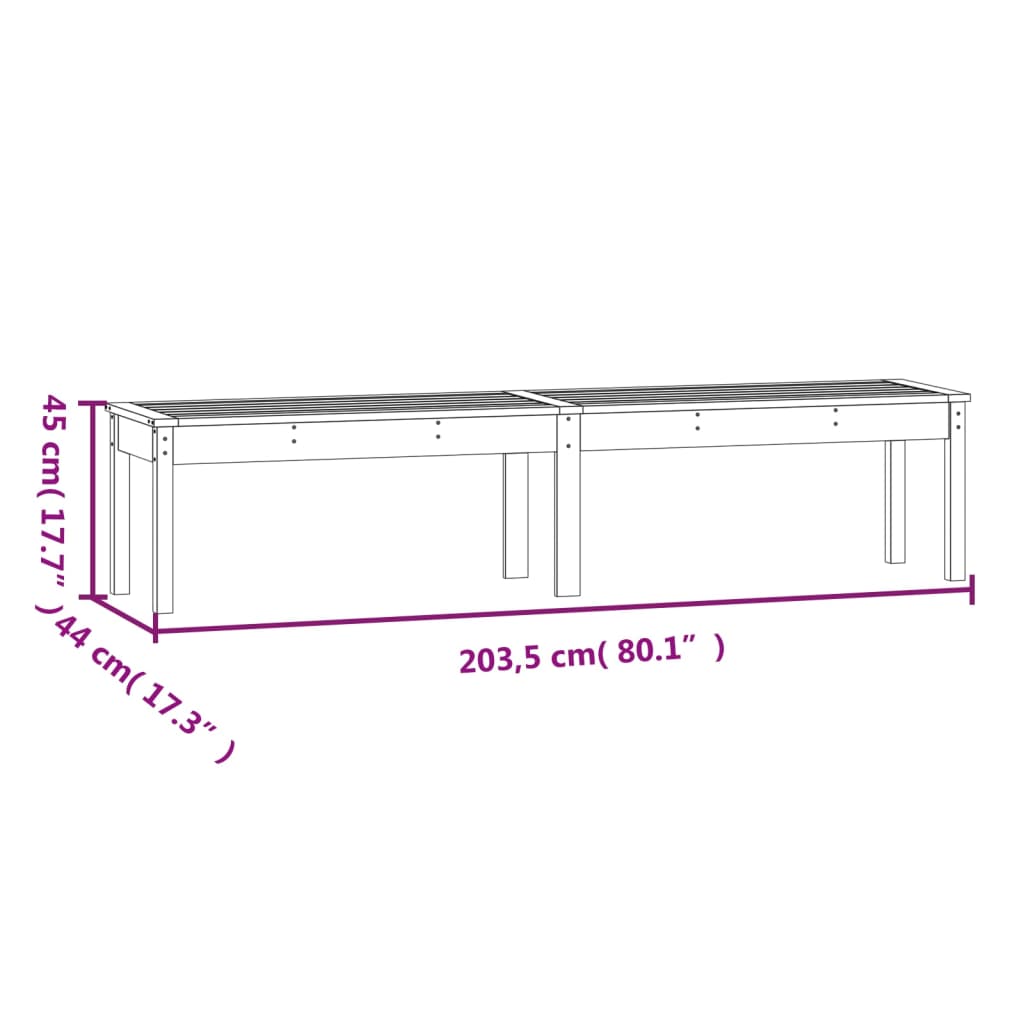 Panca Giardino 2 Posti Ambra 203,5x44x45cm Legno Massello Pino - homemem39