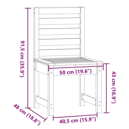 Sedie da Giardino 2pz 50x48x91,5 cm Legno Massello di Pino - homemem39