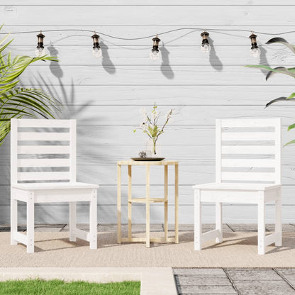 Sedie da Giardino 2pz Bianche 50x48x91,5 Legno Massello di Pino - homemem39