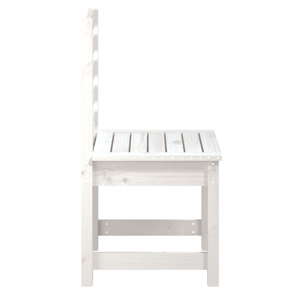 Sedie da Giardino 2pz Bianche 50x48x91,5 Legno Massello di Pino - homemem39