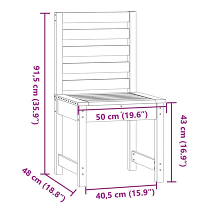 Sedie da Giardino 2pz Bianche 50x48x91,5 Legno Massello di Pino - homemem39