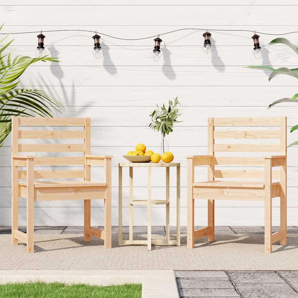 Sedie da Giardino 2pz 60x48x91 cm Legno Massello di Pino | homemem39