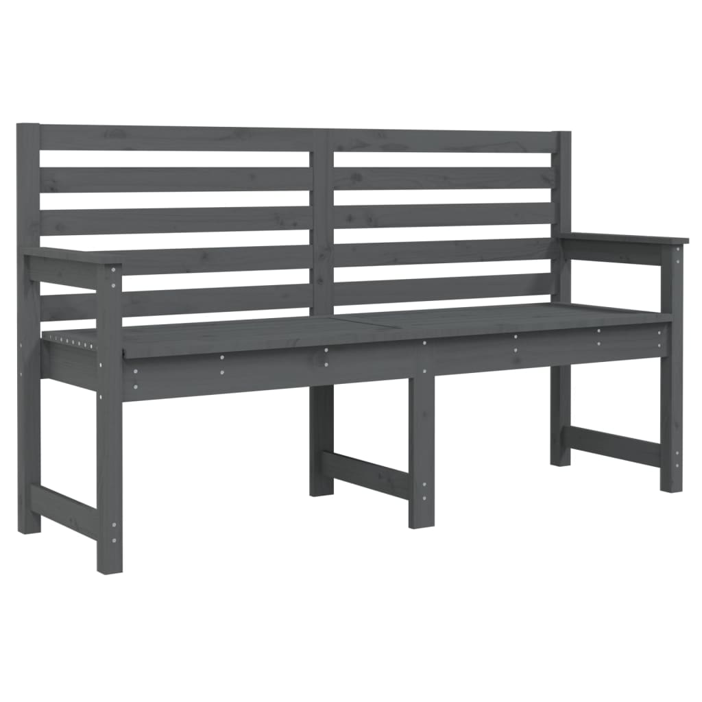Panca da Giardino Grigia 159,5x48x91,5cm Legno Massello di Pino - homemem39