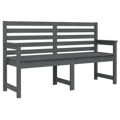 Panca da Giardino Grigia 159,5x48x91,5cm Legno Massello di Pino - homemem39