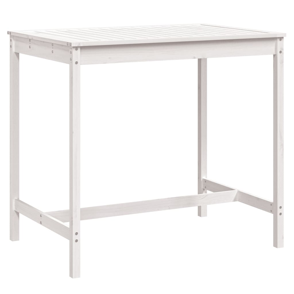 Tavolo da Giardino Bianco 121x82,5x110cm Legno Massello di Pino - homemem39
