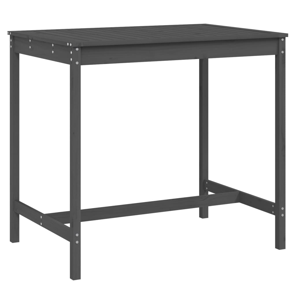 Tavolo da Giardino Grigio 121x82,5x110cm Legno Massello di Pino - homemem39
