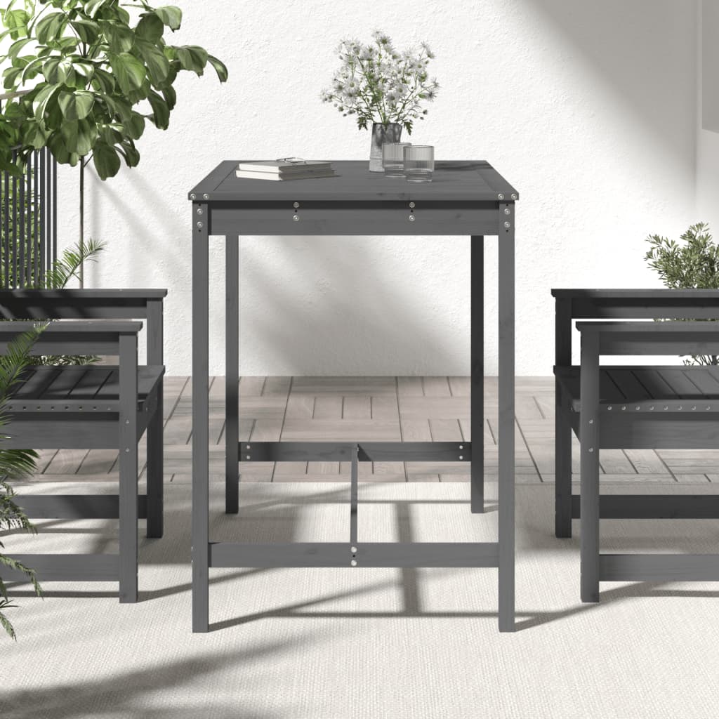 Tavolo da Giardino Grigio 121x82,5x110cm Legno Massello di Pino - homemem39