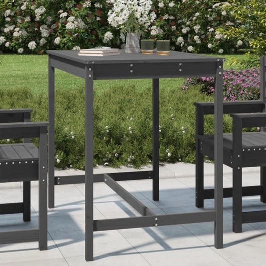 Tavolo da Giardino Grigio 121x82,5x110cm Legno Massello di Pino - homemem39