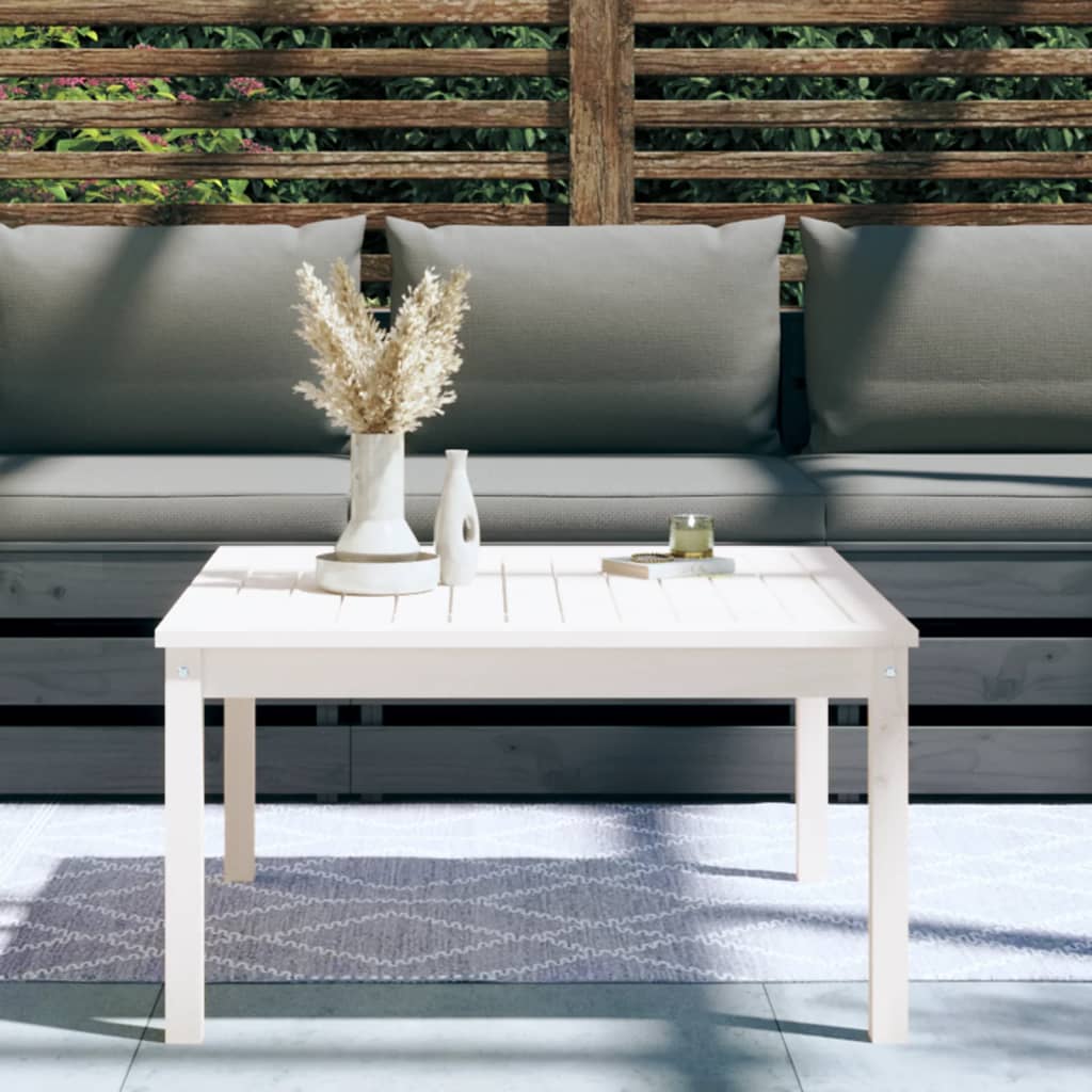 Tavolo da Giardino Bianco 82,5x82,5x45cm Legno Massello di Pino - homemem39