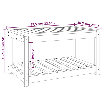 Tavolo da Giardino Nero 82,5x50,5x45 cm Legno Massello Pino - homemem39