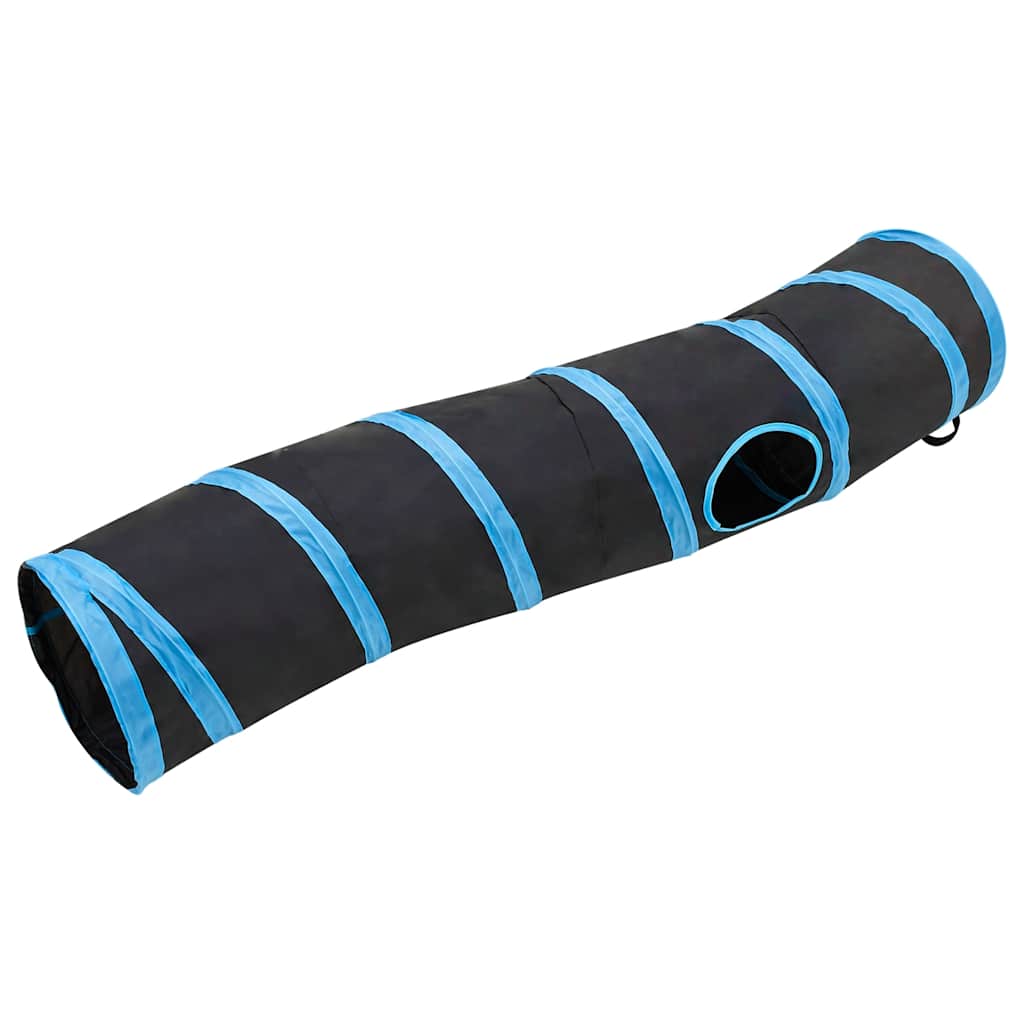 Tunnel per Gatti a S Nero e Blu 122 cm Poliestere