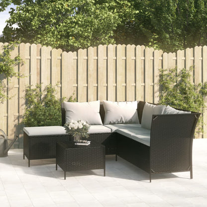 Set Divani da Giardino 4 pz con Cuscini in Polyrattan