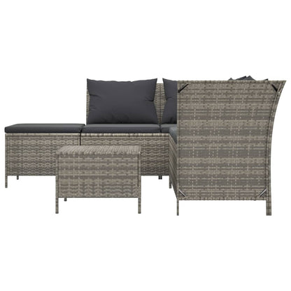 Set Divani da Giardino 4 pz con Cuscini in Polyrattan
