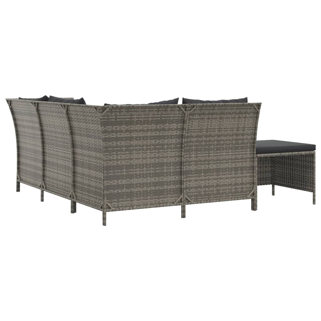 Set Divani da Giardino 4 pz con Cuscini in Polyrattan