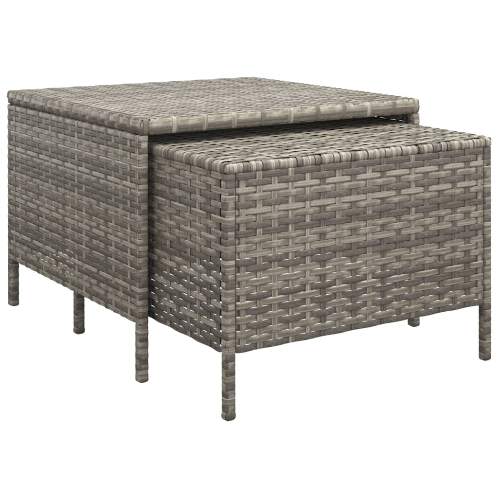 Set Divani da Giardino 4 pz con Cuscini in Polyrattan Grigio - homemem39