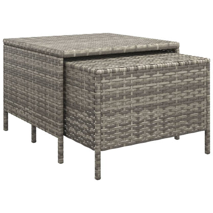 Set Divani da Giardino 4 pz con Cuscini in Polyrattan Grigio - homemem39