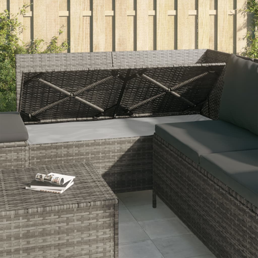 Set Divani da Giardino 4 pz con Cuscini in Polyrattan
