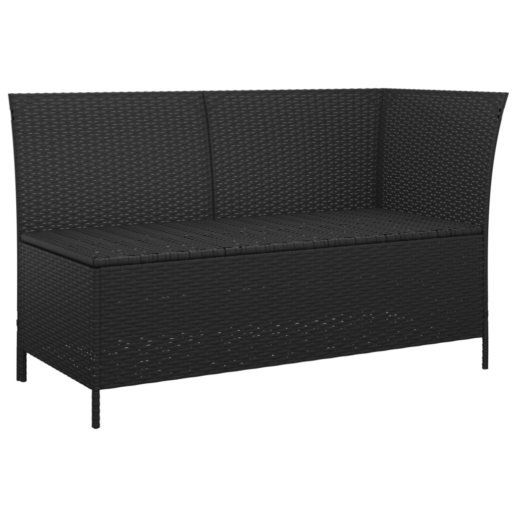 Set Divani da Giardino 3 pz con Cuscini Nero in Polyrattan | homemem39